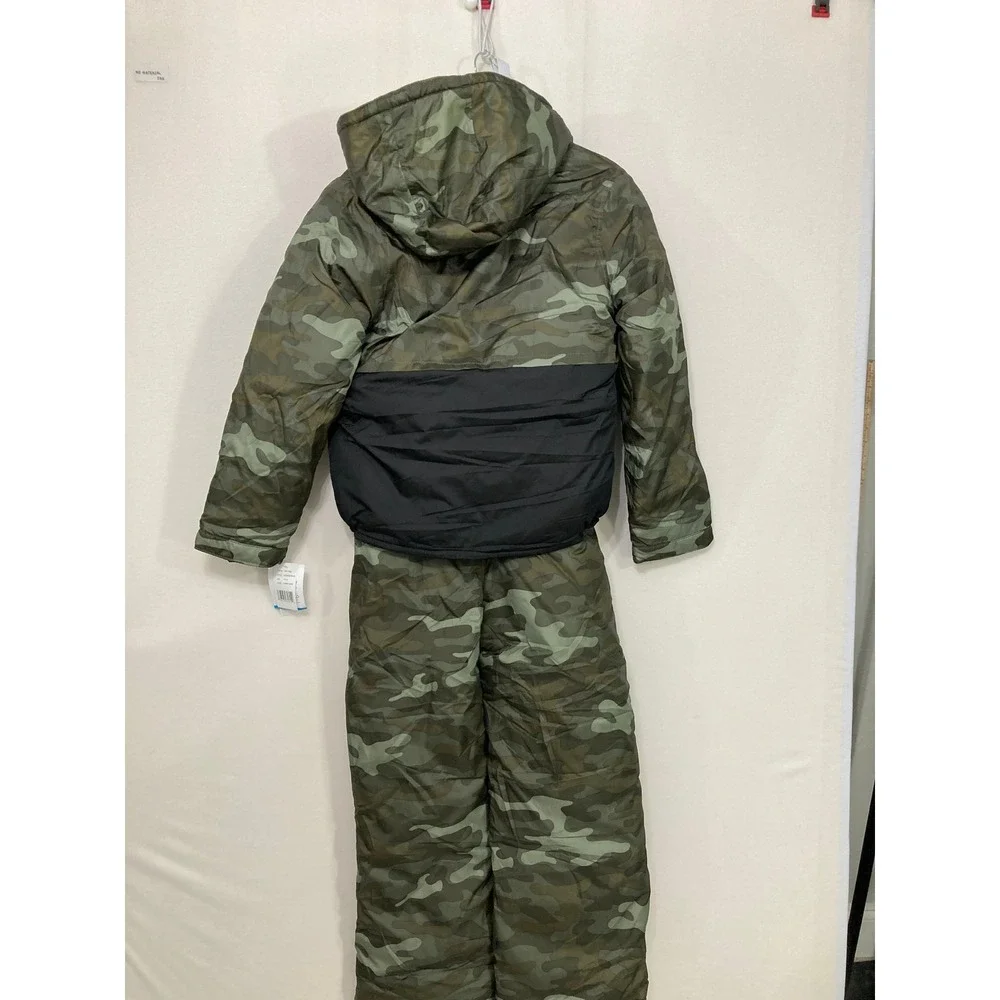NWT Carters Boys 2 Piece Snowsuit 10/12 Green Camo Jacket Snow Bibs Winter Set